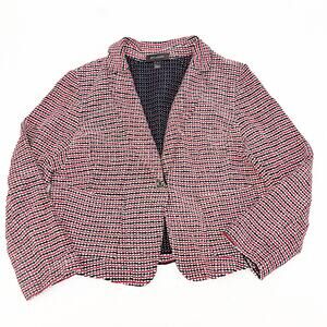 St. John Red, White & Black Tweed Women's Blazer Jacket